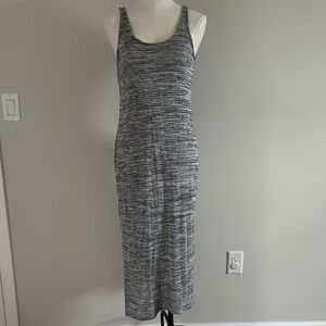 Sleeveless Gray Space-Dye Maxi Dress